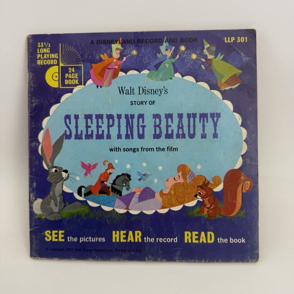 WALT DISNEY 'Story Of Sleeping Beauty' 7" Vinyl Single Record & Storybook